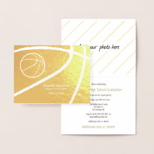 Basketball-Sportler-Sport-Abschlussfeier Gold Folienkarte