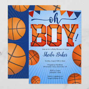 Basketball Sports Baby Shower Einladung - Oh Junge