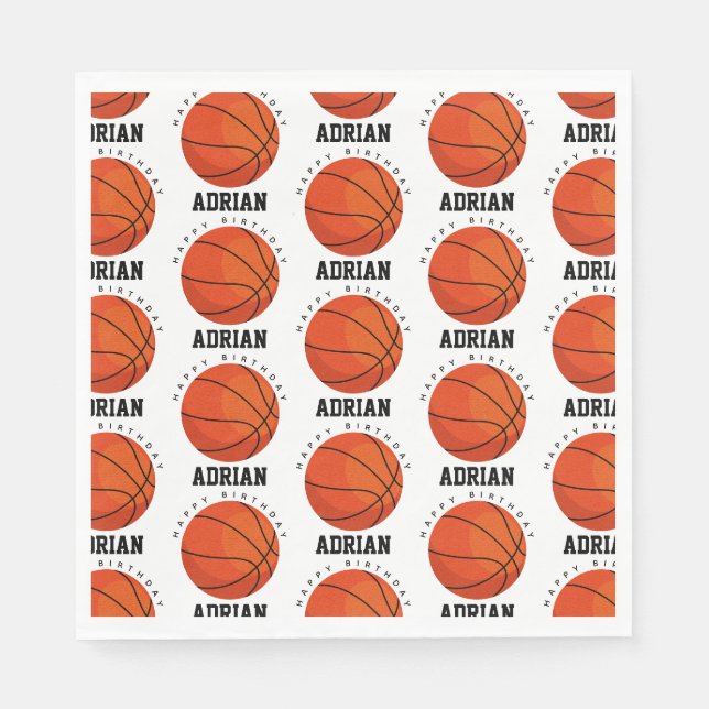 Basketball Sports Geburtstagspartei Personalisiert Serviette (Vorderseite)