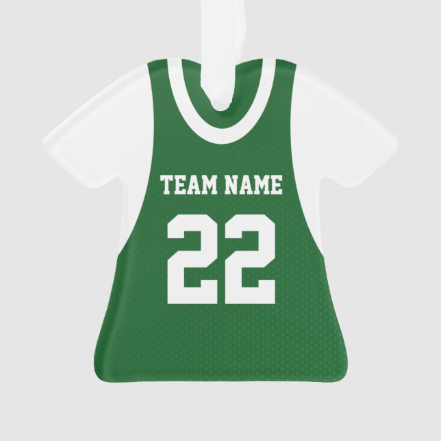 Basketball Sports Jersey Green mit Foto Ornament (Vorderseite)