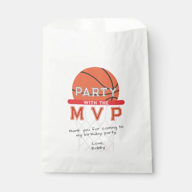 Basketball Sports Jumpman Thema jedes Alter Geburt Geschenktütchen (Vorderseite)