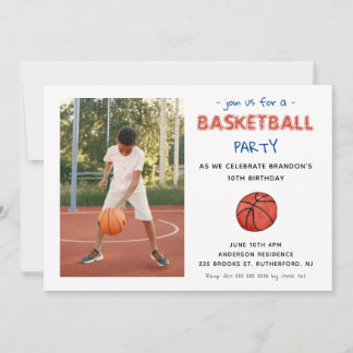 Basketball Sports Kindergeburtstag Foto Einladung