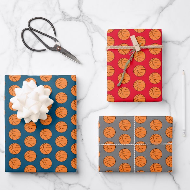 Basketball Sports Party Geschenkpapier Set (Vorderseite)