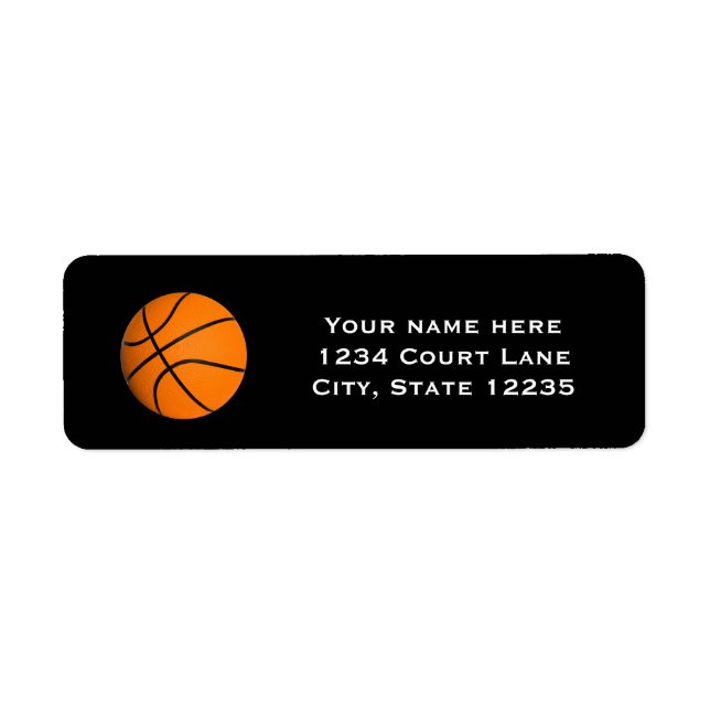 Basketball Sports Party Invitation Étiquettes de a (Devant)