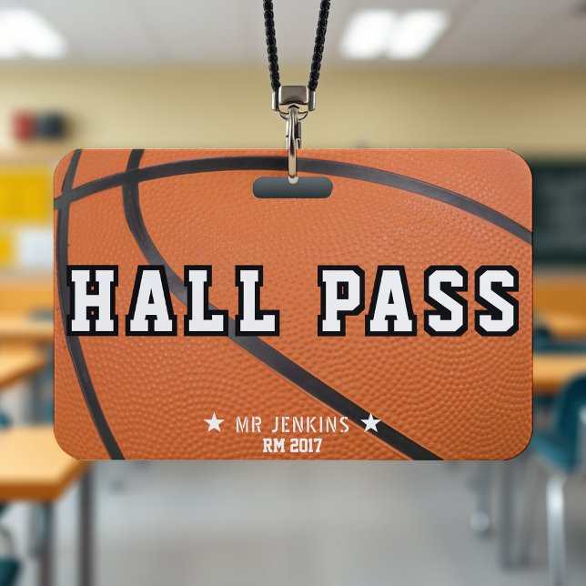 Basketball Sportschullehrer Studentenpass Ausweis (Basketball Sport School Teacher Student Hall Pass Badge
)