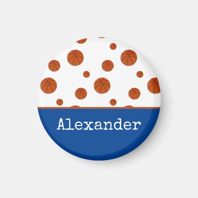 Basketball-Sportteam Personalisiert blau  Magnet (Vorne)