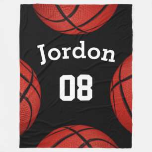 Basketball Sportteam Personalisiert Namensschild Fleecedecke