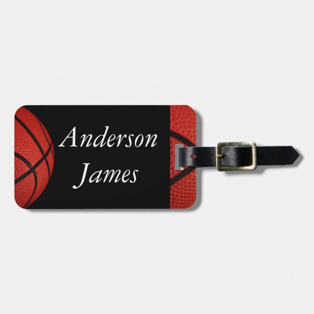 Basketball Sportteam Personalisiertes Kissen Gepäckanhänger (Vorderseite horizontal)