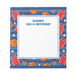 Basketball Sportthema Personalisiert Mitzvah Notizblock