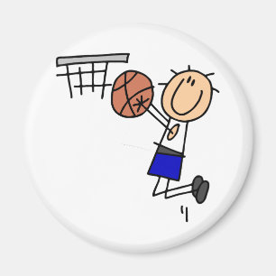 Basketball-Sprungwurf Blaue T-Shirts und Geschenke Magnet