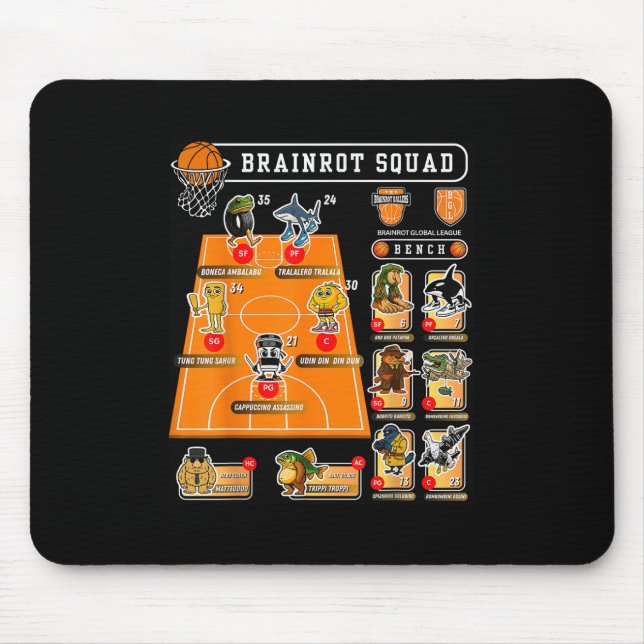 Basketball-Squad Sport Meme Funny Mousepad (Vorne)