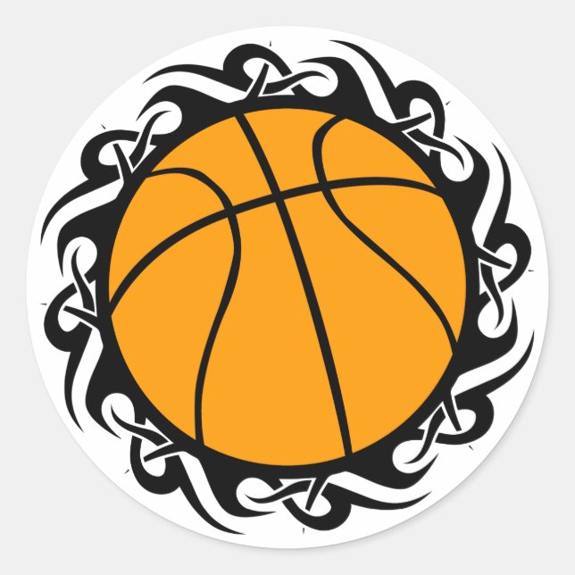Basketball. Stamm. Runder Aufkleber (Vorderseite)