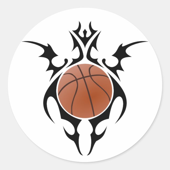 Basketball. Stamm. Runder Aufkleber (Vorderseite)