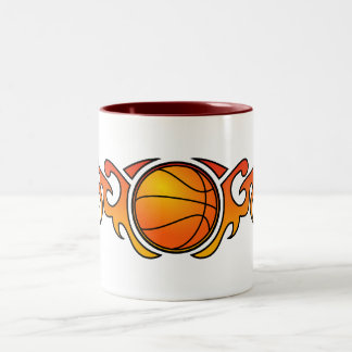 Basketball-Stammes- Flammen-Orangen-Tasse Zweifarbige Tasse