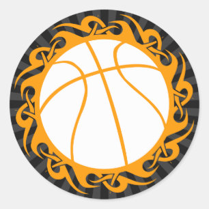 Basketball. Stammes Runder Aufkleber