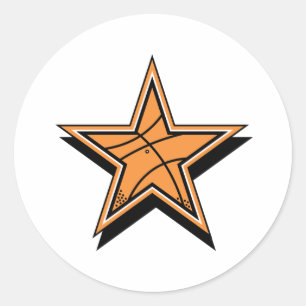 Basketball Star Runder Aufkleber