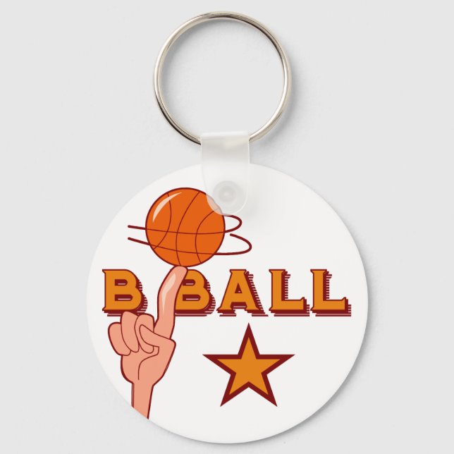 Basketball Star T - Shirt und Geschenke Schlüsselanhänger (Vorderseite)