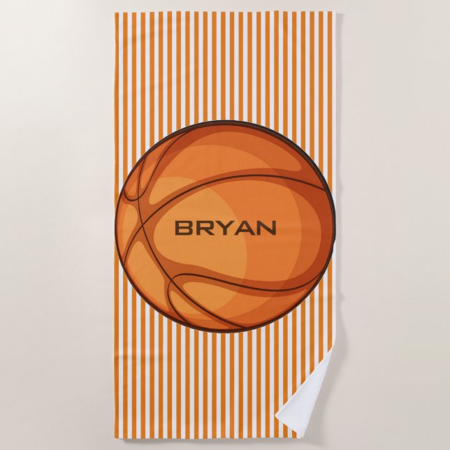 Basketball Streifen Design Badetuch (Vorderseite)