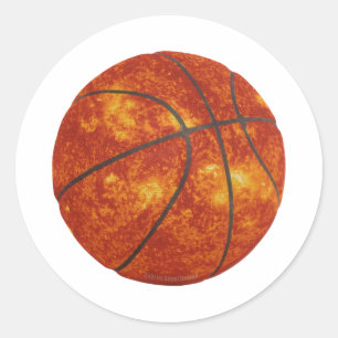 Basketball Sun Runder Aufkleber