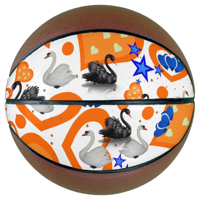Basketball Swan Orange Hearts (Vorderseite)
