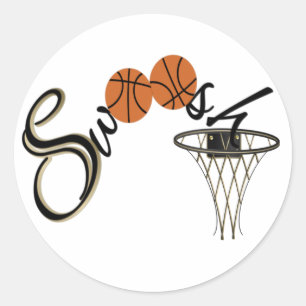 Basketball Swoosh Runder Aufkleber