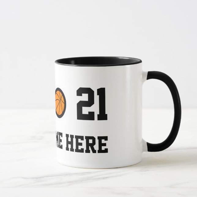 Basketball-Tasse | Personalizable der Nr. 21 Tasse (Rechts)