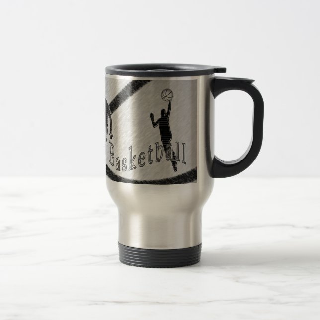 Basketball-Tassen-rostfreier Stahl-Kaffee-Tassen Reisebecher (Rechts)