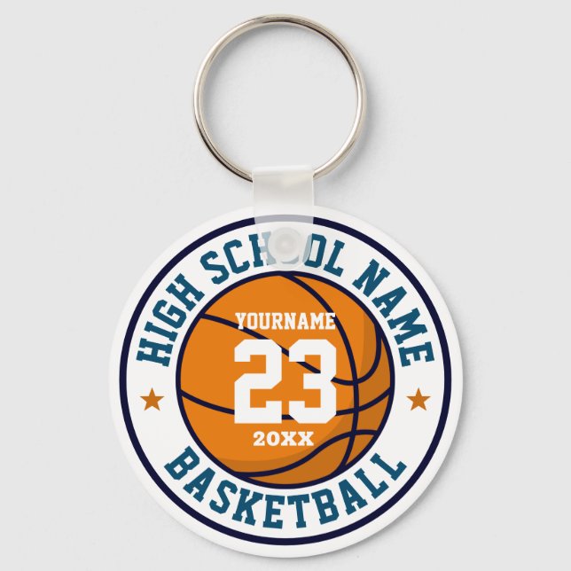 Basketball-Team für High School - Farbsport Schlüsselanhänger (Vorderseite)