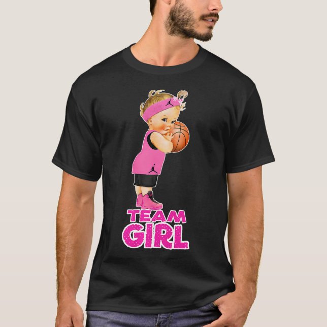 Basketball Team Girl Shower Gender Reveal Par T-Shirt (Vorderseite)