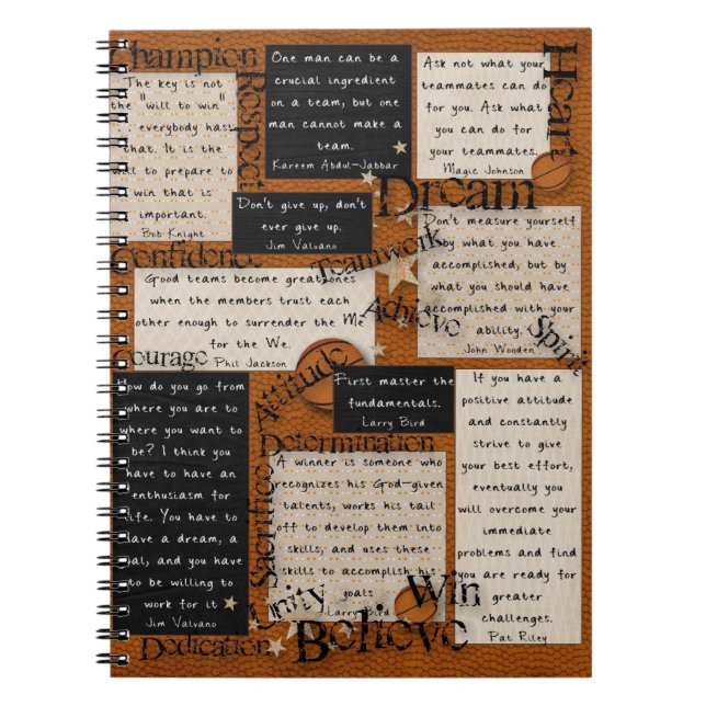 Basketball-Team-Inspirations-Notizbuch Notizblock (Vorderseite)