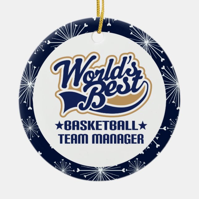 Basketball-Team-Manager Keramik Ornament (Vorne)