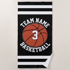 Basketball Team Name & Spielernummer Strandtuch