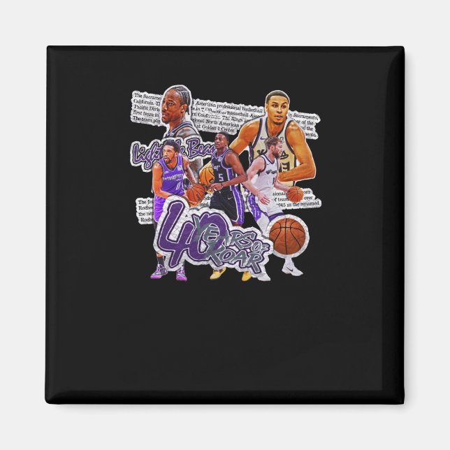 Basketball Team Sacramento Squad Design 1 Magnet (Vorne)
