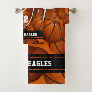 Basketball-Team-Spirituosen Namen des Athleten Badhandtuch Set
