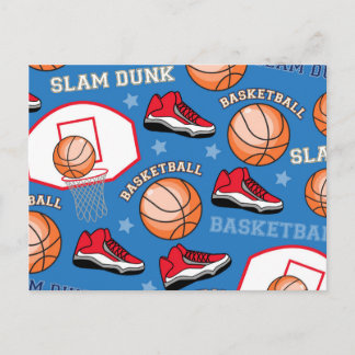 Basketball Team Sportfan Athlete Trainer Muster Postkarte