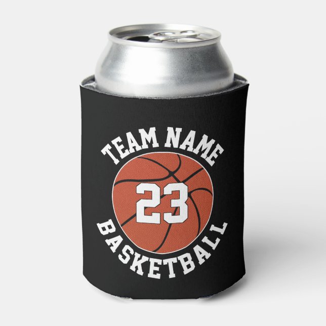 Basketball - Teamname und Spielernummer - Sport Dosenkühler (Kanne Vorderseite)