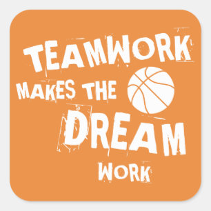 Basketball-Teamwork-Aufkleber Quadratischer Aufkleber