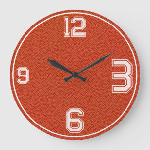Basketball-Textur-Sportuhr Große Wanduhr