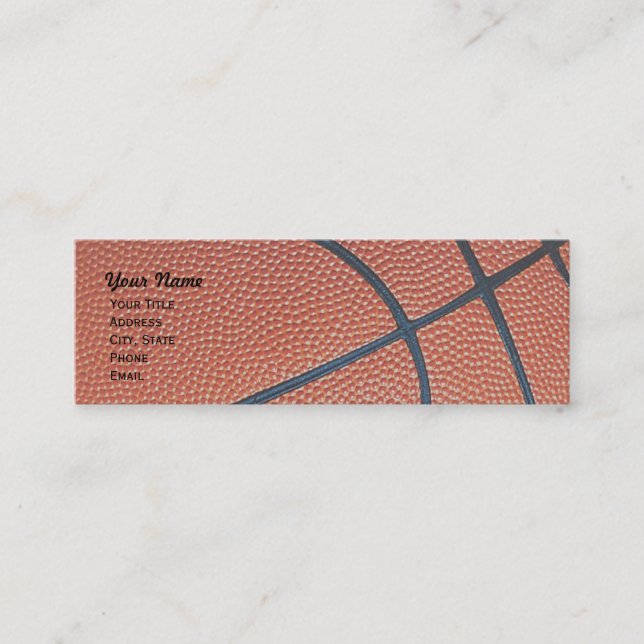 Basketball _textured_r, w, b-Bandnetz dünn Mini Visitenkarte (Vorderseite)