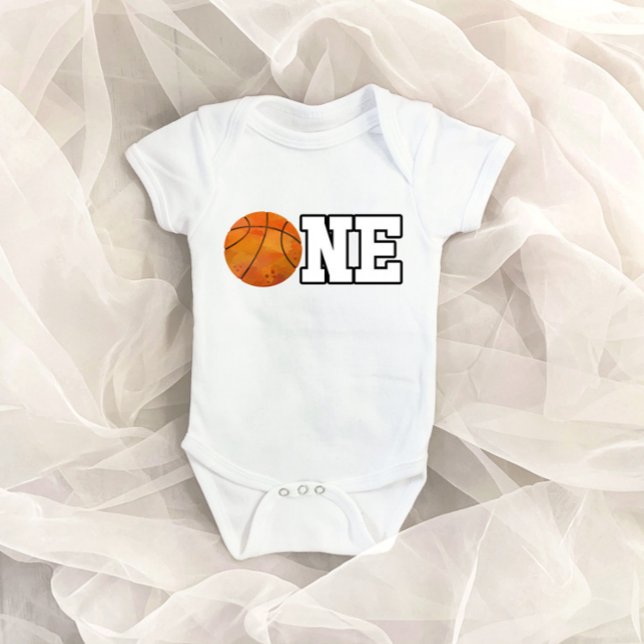 Basketball Thema 1 1 Geburtstag Baby Bodysuit Strampler (Von Creator hochgeladen)
