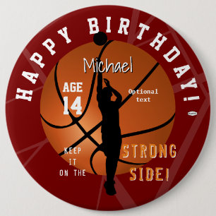 Basketball Thema Geburtstag ButtonHAMbyWG Button