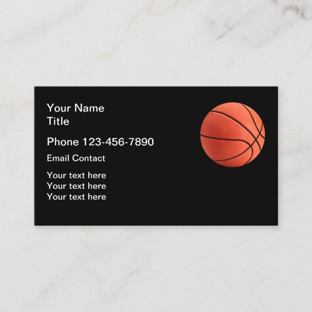 Basketball-Thema Kontakt Visitenkarte (Vorderseite)