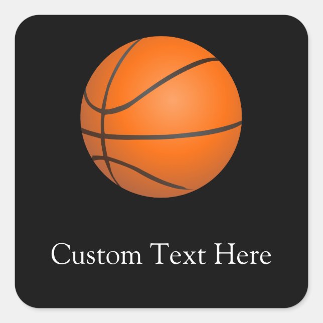 Basketball-Thema Quadratischer Aufkleber (Vorderseite)