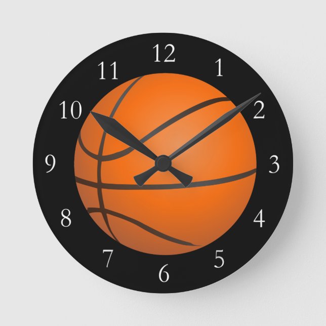 Basketball Theme Runde Wanduhr (Vorderseite)