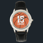 Basketball Themed Jersey-Nummer Armbanduhr<br><div class="desc">Sportliches Design perfekt für Jungs und Mädchen jeden Alters.</div>
