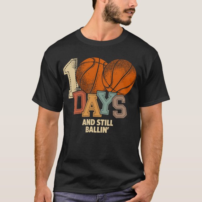 Basketball-Thementag 100 Schulfeier T-Shirt (Vorderseite)