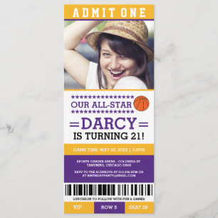 Basketball Ticket Geburtstag Einladung