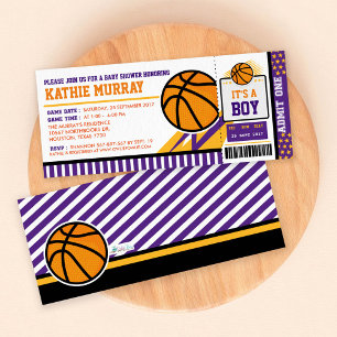 Basketball Ticket Pass Kinderdusche Einladung