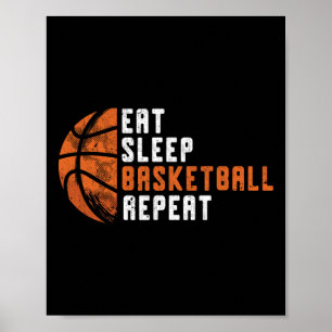 Basketball-Trainer essen Schlaf Basketball Wiederh Poster