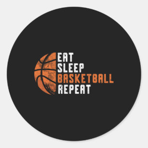 Basketball-Trainer essen Schlaf Basketball Wiederh Runder Aufkleber